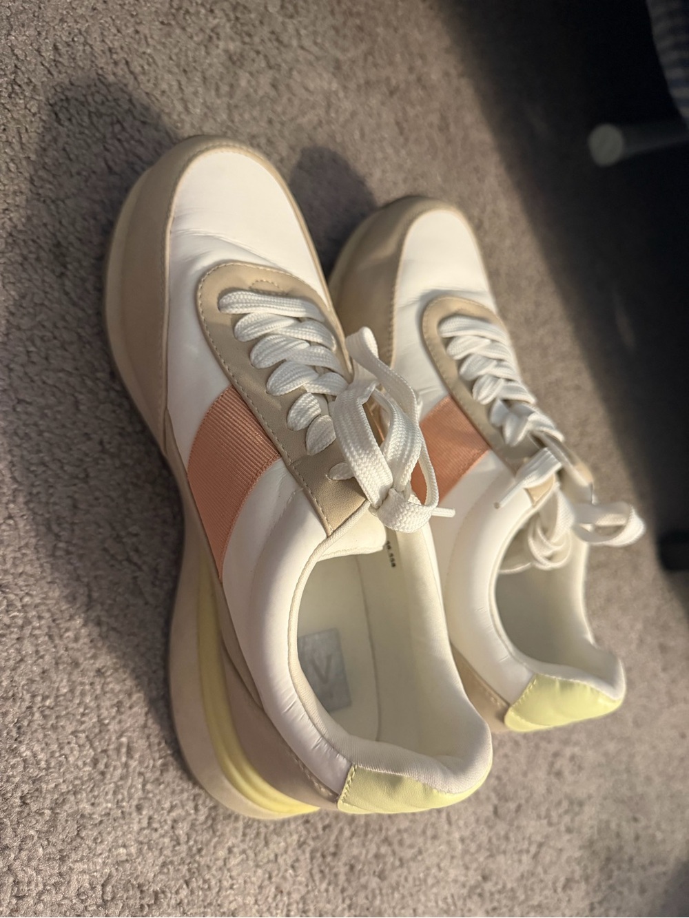 White and Peach Women's Fashion Sneakers from dolce vita